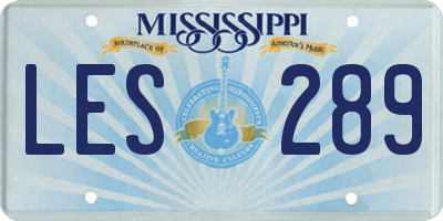 MS license plate LES289