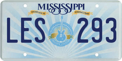 MS license plate LES293
