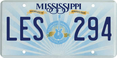 MS license plate LES294