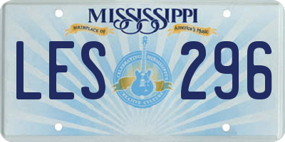 MS license plate LES296