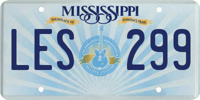 MS license plate LES299