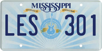 MS license plate LES301
