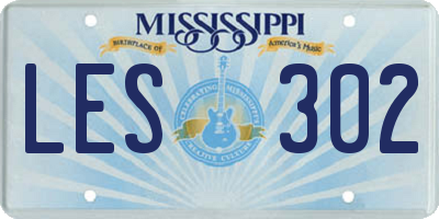 MS license plate LES302