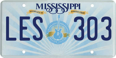 MS license plate LES303