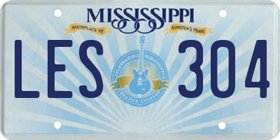 MS license plate LES304