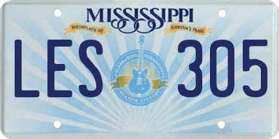 MS license plate LES305