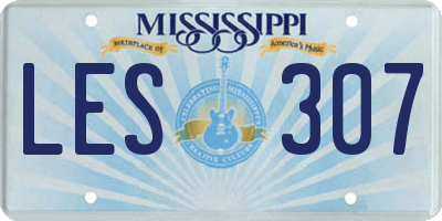 MS license plate LES307