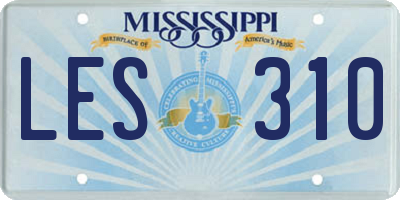MS license plate LES310