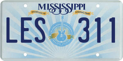 MS license plate LES311