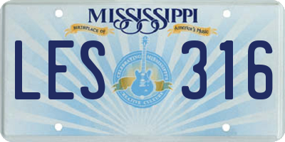 MS license plate LES316