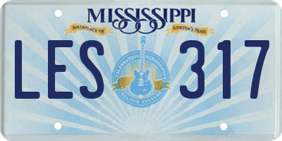 MS license plate LES317
