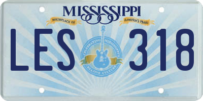 MS license plate LES318