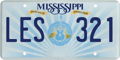 MS license plate LES321