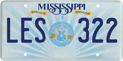 MS license plate LES322