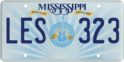 MS license plate LES323