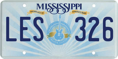 MS license plate LES326
