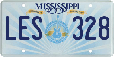 MS license plate LES328