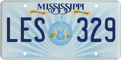 MS license plate LES329