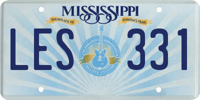 MS license plate LES331