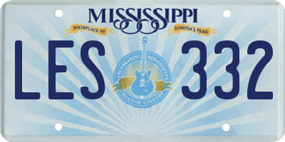 MS license plate LES332