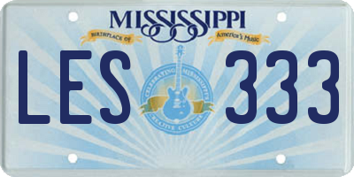 MS license plate LES333