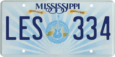 MS license plate LES334