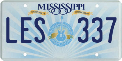 MS license plate LES337