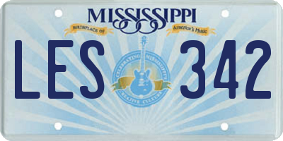 MS license plate LES342