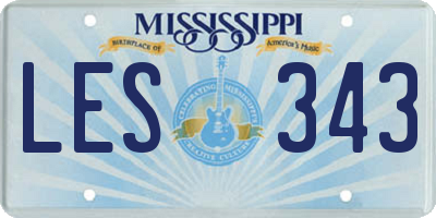 MS license plate LES343