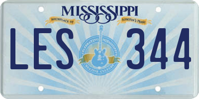 MS license plate LES344