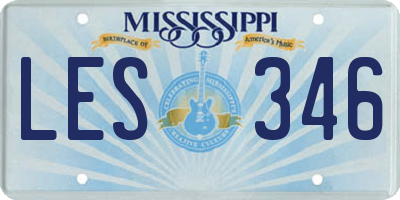 MS license plate LES346