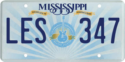 MS license plate LES347