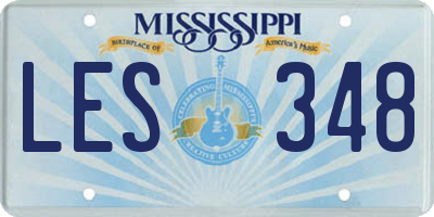 MS license plate LES348