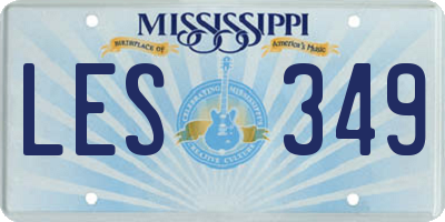 MS license plate LES349