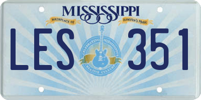 MS license plate LES351