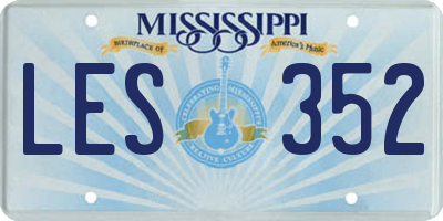 MS license plate LES352