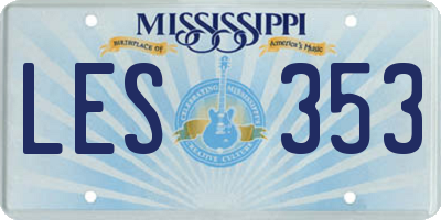 MS license plate LES353