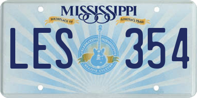 MS license plate LES354
