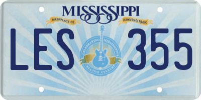 MS license plate LES355