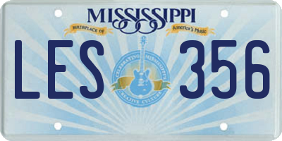 MS license plate LES356