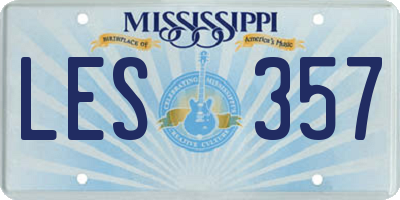 MS license plate LES357