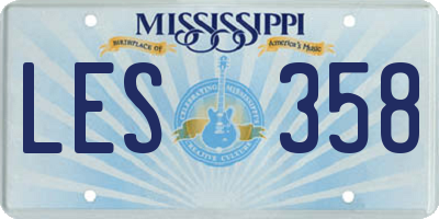 MS license plate LES358