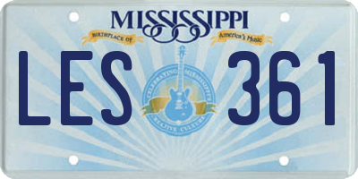 MS license plate LES361