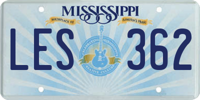 MS license plate LES362