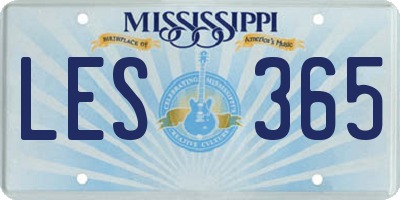 MS license plate LES365