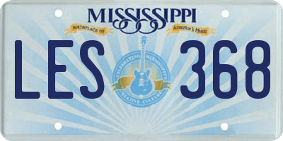 MS license plate LES368