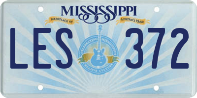 MS license plate LES372