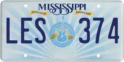 MS license plate LES374