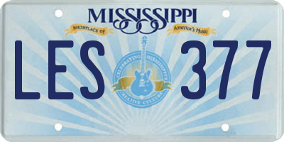 MS license plate LES377