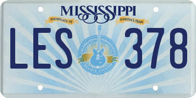 MS license plate LES378